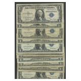 13- Mixed 1935 and 1957 $1 Silver Certificates