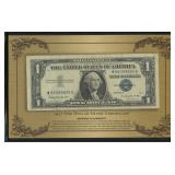 One Dollar Silver Certificate Display COA