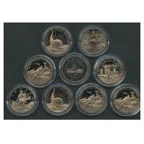 9- Mixed Modern Commem Clad Halves