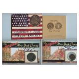 4- Mixed Early American Replica Coins Displays
