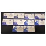 10- Mixed 50 State Quarters Proof Sets: Clad OGP