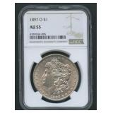 1897-O Morgan Silver Dollar NGC AU 55