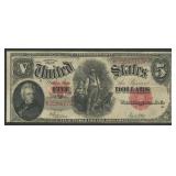 1907 $5 Legal Tender Woodchopper