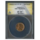 1909-S VDB ANACS VF30 Polished