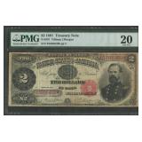 1891 $2 Treasury Note FR-357 PMG 20