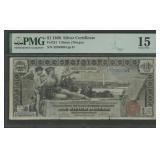1896 $1 Silver Certificate FR-224 PMG F15