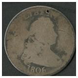 1806/5 Draped Bust Quarter Holed