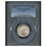 1917 T1 Standing Liberty Quarter PCGS MS64 FH