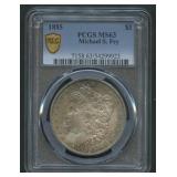 1885 Morgan Silver Dollar PCGS MS 63