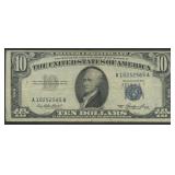 1953 $10 Silver Certificate Blue Seal FR-1706