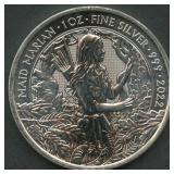 2022 UK Maid Marian .999 Silver Round 1 ozt