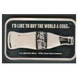 Coca Cola .999 Silver Bar 1 ozt