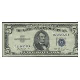 1953 $5 Silver Certificate Blue Seal FR-1655