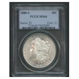 1880-S Morgan Silver Dollar  PCGS MS 64