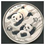 2022 China 10 Yn Panda.999 Silver Round 30g