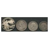 4- Mixed Foreign Coins .925 Silver 2.20 ozt