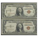 2- 1935A $1 Silver Certificates Hawaii FR-2300