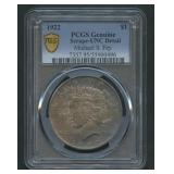 1922 Peace Silver Dollar PCGS Genuine
