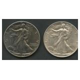 1937 and 1940 Walking Liberty Half Dollars