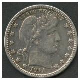 1911 Liberty Head Barber Quarter