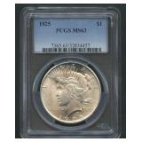 1925 Peace Silver Dollar PCGS MS 63
