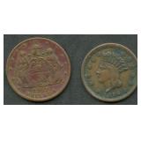 2- Mixed Civil War Tokens
