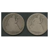 1856-O and 1858-O Seated Liberty Half Dollars