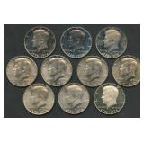 10- 1970-D & 1976-S 40% Silver Kennedy Halves