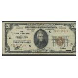 1929 $20 Fed Res Bank Note Philadel FR-1870C