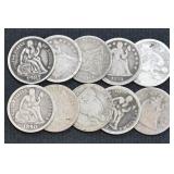 10- Mixed Seated Liberty Dimes
