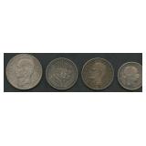 4- Mixed Foreign Coins .900 Silver 2.31 ozt