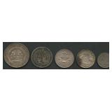 5- Mixed Foreign Coins .925 Silver 2.24 ozt