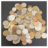 Bag of 100+ Mixed Foreign Non-Silver Coins