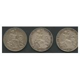 (1.60 ozt TW) 2- Peru 1915 1 Sol Coins .900 Silver