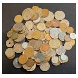 Bag of 100+ Mixed Foreign Non-Silver Coins