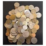Bag of 100+ Mixed Foreign Non-Silver Coins
