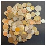 Bag of 100+ Mixed Foreign Non-Silver Coins