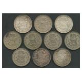 (5.13 ozt TW) 10- Mexico 1 Peso Coins .100 Silver