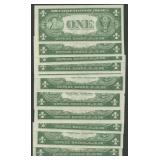 11- Mixed 1935 $1 Silver Certificates Blue Seal
