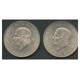 (1.85 ozt TW) 2- Mexico 10 Pesos .900 Silver