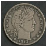 1913 Liberty Head Barber Half Dollar