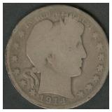 1914 Liberty Head Barber Half Dollar