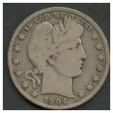 1904-S Liberty Head Barber Half Dollar