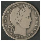 1915 Liberty Head Barber Half Dollar