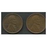 2- 1909-VDB Lincoln Head Cents