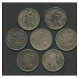 7- Mixed Three-Cent Nickels