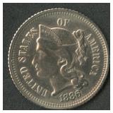 1886 Proof Three-Cent Nickel