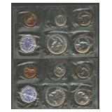 2- 1958-P 5-Coin Proof Sets in Cellophane Wrap