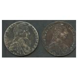 (1.80 ozt TW) 2- Austria 1780 1 Thaler .833 Silver
