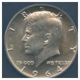 2- 1964 Kennedy Half Dollars ANACS MS 63